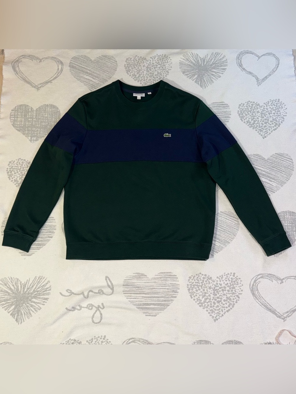 Lacoste Men's Colorblock Fleece Crewneck Pullover Sweatshirt 3XL